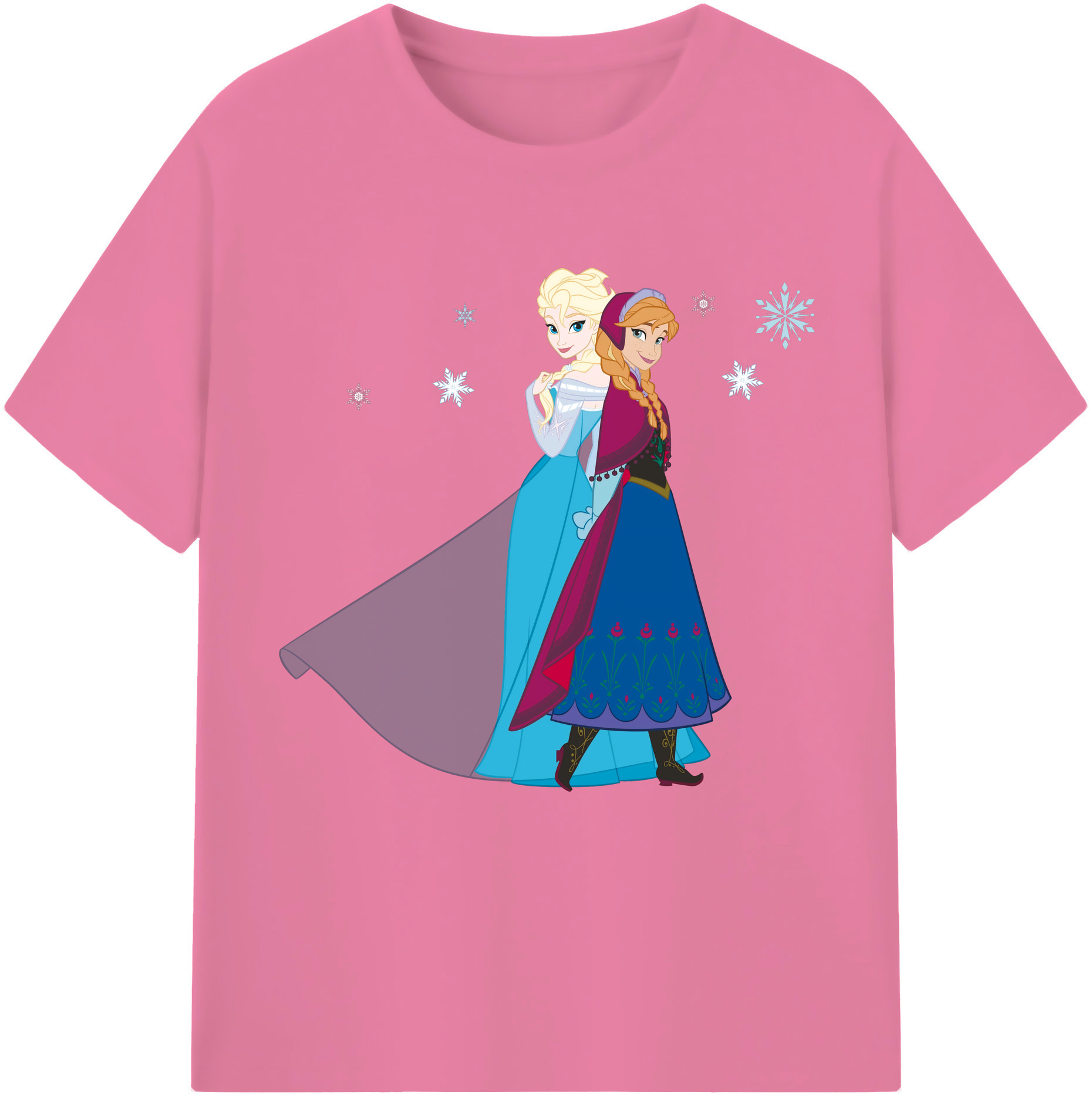 （画像用） アナと雪の女王 アンナ エルサ Frozen Anna Elsa 綿100％半袖Tシャツ（フロントプリント）